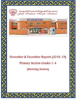 PRIMARY REPORTS - NOVEMBER AND DECEMBER-MORNING SESSION