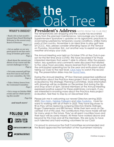 The Oak Tree -- November 2022