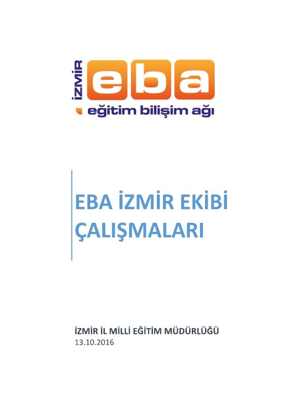 Eba İzmir Ekibi Çalışmaları