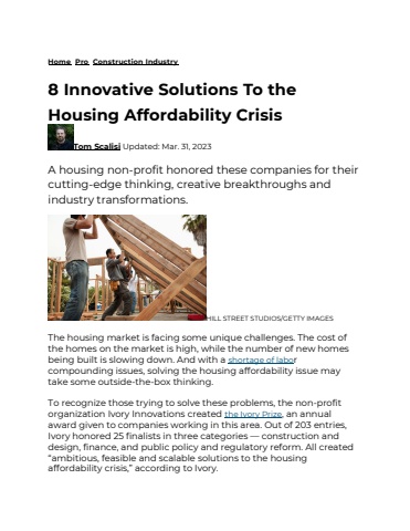 Affordable Housing Ideas  4.16.23