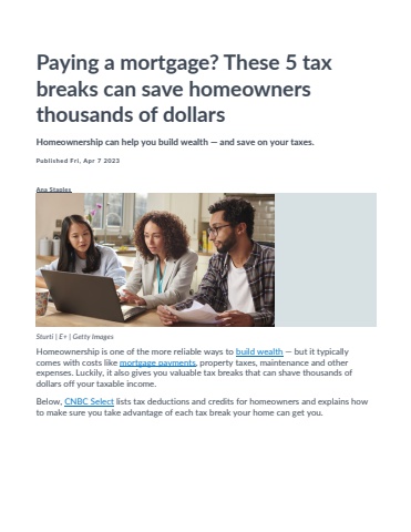 Mortgage Tax Deductions