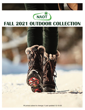 Naot Fall 2021 Outdoor Line Sheet