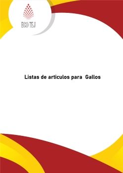 Lista de articulos para gallos