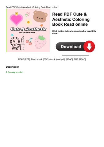 read pdf cute & aesthetic coloring book read online
