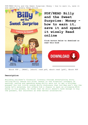 pdfread billy and the sweet surprise money - how to earn it  save it and spend it wisely read online