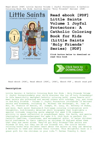 read ebook [pdf] little saints volume 1 joyful protectors a catholic coloring book for kids (little
