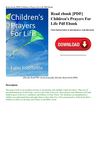read ebook [pdf] children's prayers for life pdf ebook