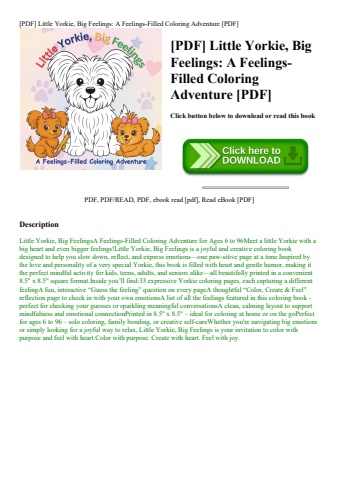 [pdf] little yorkie  big feelings a feelings-filled coloring adventure [pdf]