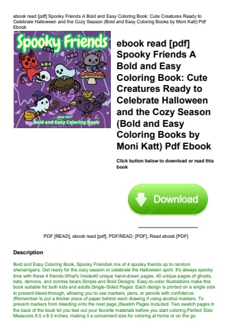 ebook read [pdf] spooky friends a bold and easy coloring book cute creatures ready to celebrate hall