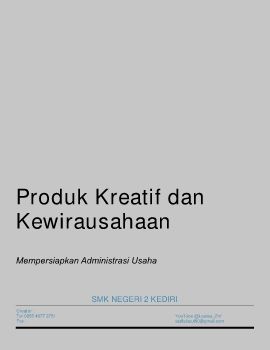 Produk Kreatif dan Kewirausahaan