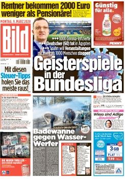 Bild Zeitung vom 09. März 2020