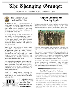 Copake Granger Newsletter