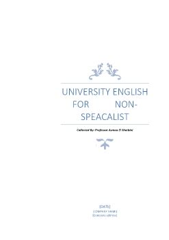 University English for           non-speacalist