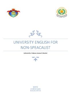 University English for           non-speacalist