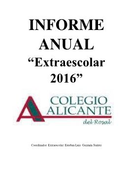 INFORME  ANUAL EXTRAESCOLAR 2016