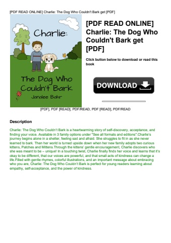 [pdf read online] charlie the dog who couldn't bark get [pdf]