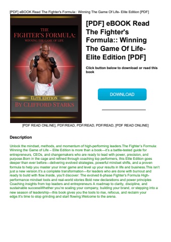 [pdf] ebook read the fighter's formula winning the game of life- elite edition [pdf]
