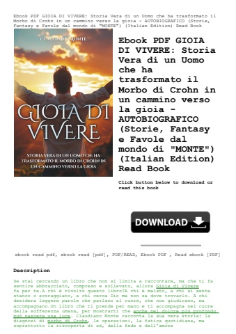 ebook pdf  gioia di vivere storia vera di un uomo che ha trasformato il morbo di crohn in un cammino