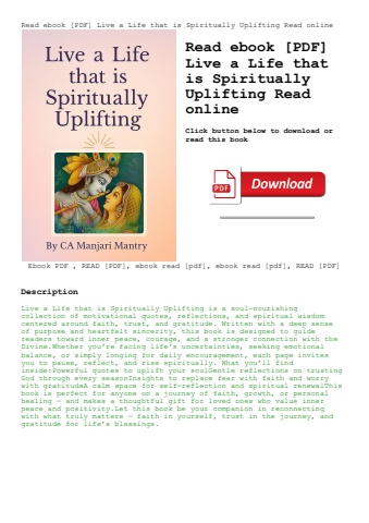 read ebook [pdf] live a life that is spiritually uplifting read online