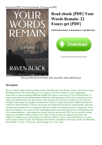 read ebook [pdf] your words remain 22 essays get [pdf]