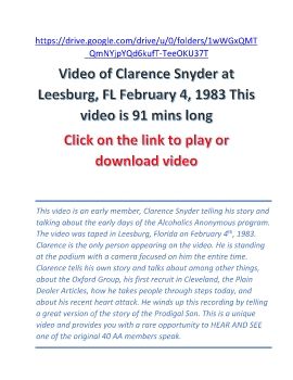 Clarence Synder hyperlink to google docs
