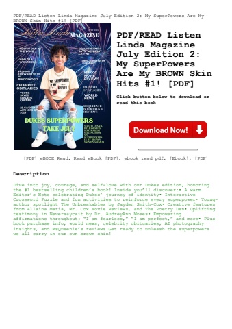 pdfread listen linda magazine july edition 2 my superpowers are my brown skin hits #1! [pdf]