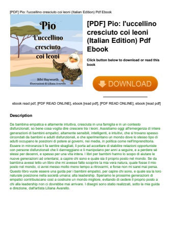 [pdf] pio l'uccellino cresciuto coi leoni (italian edition) pdf ebook