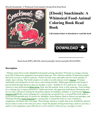 [ebook] snackimals a whimsical food-animal coloring book read book