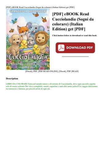 [pdf] ebook read cucciolandia (sogni da colorare) (italian edition) get [pdf]