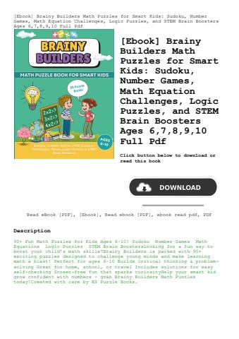 [ebook] brainy builders math puzzles for smart kids sudoku  number games  math equation challenges