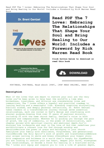 read pdf the 7 loves embracing the relationships that shape your soul and bring healing to our world