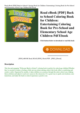 read ebook [pdf] back to school coloring book for children entertaining coloring book for pre-school