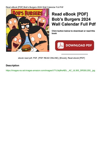 read ebook [pdf] bob's burgers 2024 wall calendar full pdf