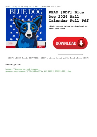 read [pdf] blue dog 2024 wall calendar full pdf
