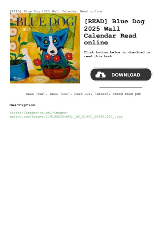 [read] blue dog 2025 wall calendar read online
