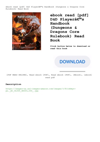 ebook read [pdf] d&d playerã¢â€â™s handbook (dungeons & dragons core rulebook) read book