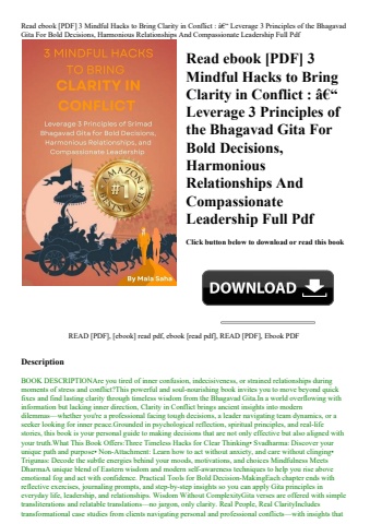 read ebook [pdf] 3 mindful hacks to bring clarity in conflict  ã¢â€â“ leverage 3 principles of the b