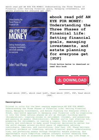 ebook read pdf an eye for money understanding the three phases of financial life setting financial g