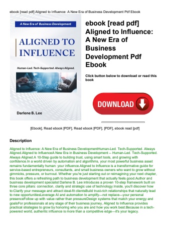 ebook [read pdf] aligned to influence a new era of business development pdf ebook