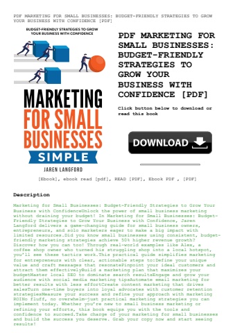 pdf marketing for small businesses budget-friendly strategies to grow your business with confidence