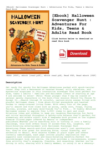 [ebook] halloween scavenger hunt  adventures for kids  teens & adults read book