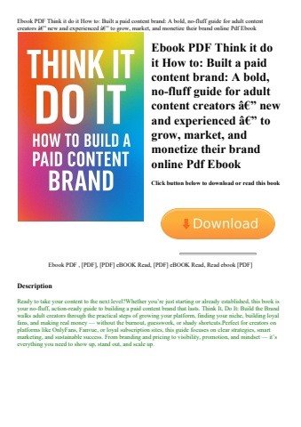 ebook pdf  think it do it how to built a paid content brand a bold  no-fluff guide for adult content