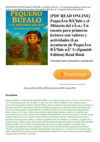 [pdf read online] pequeãƒâ±o bãƒâºfalo y el misterio del rãƒâ­o