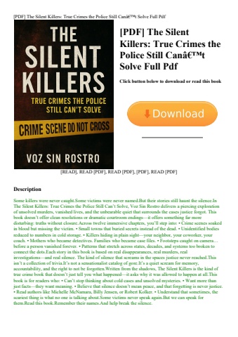 [pdf] the silent killers true crimes the police still canã¢â€â™t solve full pdf