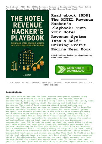 read ebook [pdf] the hotel revenue hacker's playbook turn your hotel revenue system into a self-driv