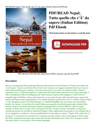 pdfread nepal tutto quello che c'ãƒâ¨ da sapere (italian edition) pdf ebook