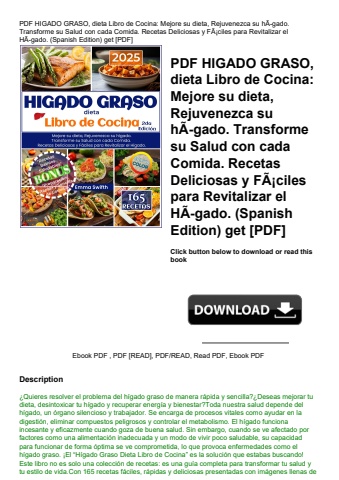 pdf higado graso  dieta libro de cocina mejore su dieta  rejuvenezca su hãƒâ­gado