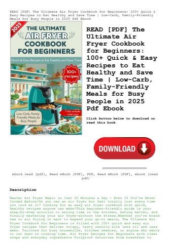 read [pdf] the ultimate air fryer cookbook for beginners 100+ quick & easy recipes to eat healthy an