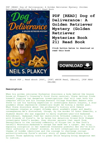pdf [read] dog of deliverance a golden retriever mystery (golden retriever mysteries book 21) read b