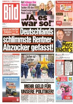 Bild Zeitung vom 13. Februar 2020